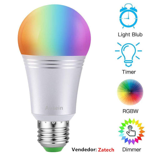 AUSEIN Bombilla LED Inteligente, WiFi Bombillas Inteligentes 6000K 7W Dimmable Smartphone de Color Controlado Luz Blanca, No Se Requiere Hub, Funciona con Amazon Echo Alexa Google Home E26 A19