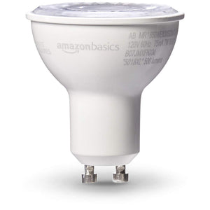 AmazonBasics - foco LED regulable de 10.000 horas de vida útil, MR16 (GU 5.3 base), base GU 10, Paquete 6, Blanco Warm