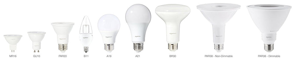 AmazonBasics Bombilla LED de 60 W equivalente, blanco neutro, regulable, A19, paquete de 16 unidades