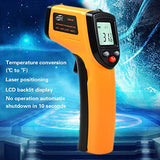 SLACTech Termómetro Infrarrojo Digital Láser, Medidor IR Digital sin Contacto(-50°C a 400°C), Pistola de Temperatura, LCD Iluminación, Amarrillo y Negro