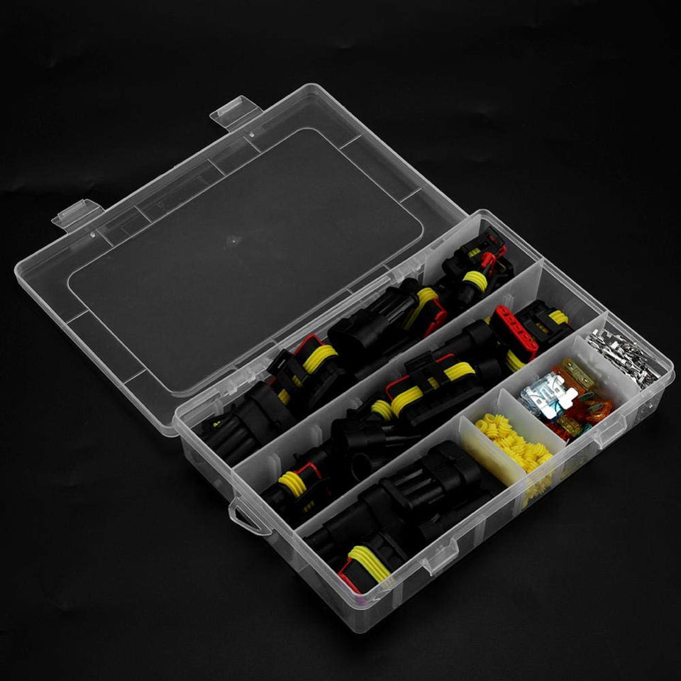 Juego de fusibles de conector a prueba de agua para automóvil, 1/2/3/4/5/6 pines, cable eléctrico para automóvil, conector a prueba de agua, terminal de enchufe + kit de fusibles