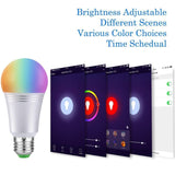 AUSEIN Bombilla LED Inteligente, WiFi Bombillas Inteligentes 6000K 7W Dimmable Smartphone de Color Controlado Luz Blanca, No Se Requiere Hub, Funciona con Amazon Echo Alexa Google Home E26 A19