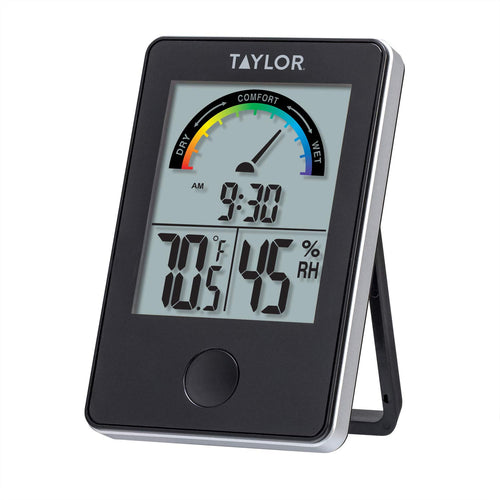 Taylor Precision Products 1732 Taylor - Termómetro e higrómetro Digital para Interiores, Color Negro