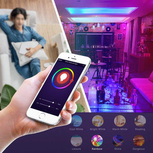 AUSEIN Bombilla LED Inteligente, WiFi Bombillas Inteligentes 6000K 7W Dimmable Smartphone de Color Controlado Luz Blanca, No Se Requiere Hub, Funciona con Amazon Echo Alexa Google Home E26 A19