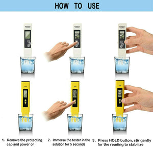 GuDoQi Calidad del Agua Probador de Medidor PH TDS Probador 4-en-1 Tester TDS EC Temperatura PH Medición de Agua para Agua Potable Doméstica Hidroponía Acuarios Piscinas