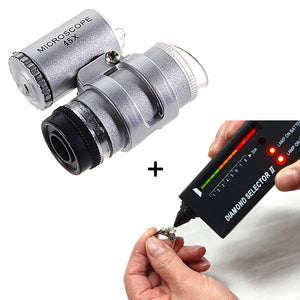 HDE Jeweler Tool Kit Diamond Selector V2 Portable Tester + 45X Illuminated LED Loupe