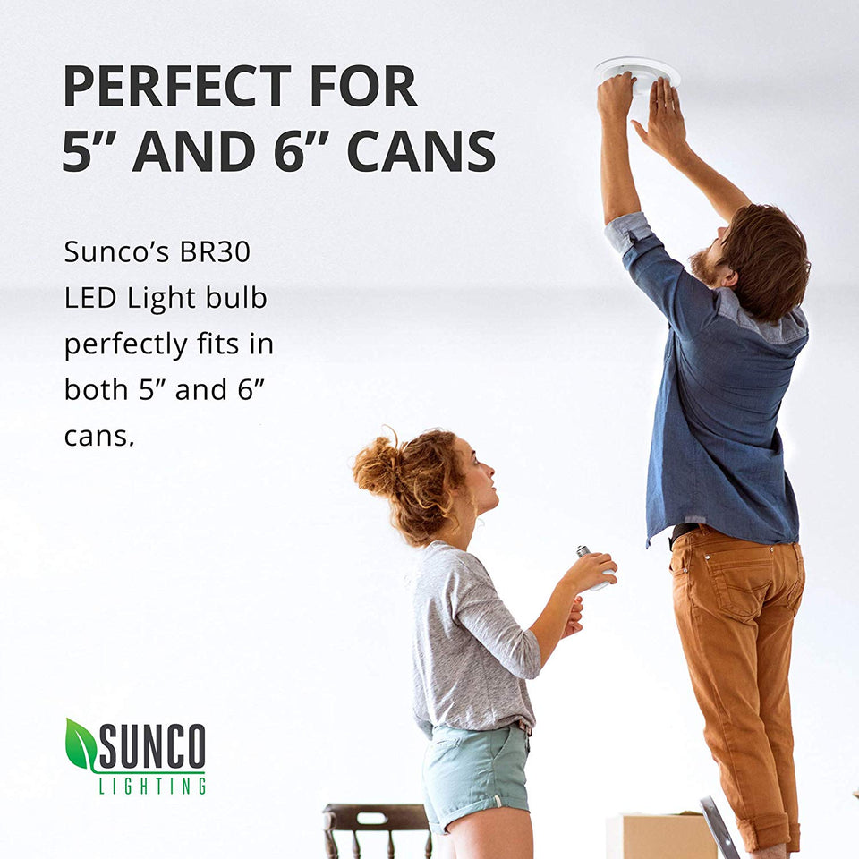 12 pack – BR30 iluminación LED de 11 Watt (equivalente a 65 W), intensidad regulable, Interior/exterior, 850 lúmenes, foco de inundación, UL & Energy Star disponible, 5000K - luz del día