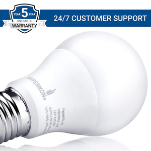 Hyperikon LED A19 Dimmable Bulb, 9.5-Watt (60-Watt Equivalent), 3000K (Soft White Glow), CRI90+, 800 Lumens, Medium Screw Base (E26), 340° Omnidirectional, UL-Listed