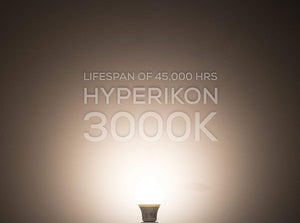 Hyperikon LED A19 Dimmable Bulb, 9.5-Watt (60-Watt Equivalent), 3000K (Soft White Glow), CRI90+, 800 Lumens, Medium Screw Base (E26), 340° Omnidirectional, UL-Listed