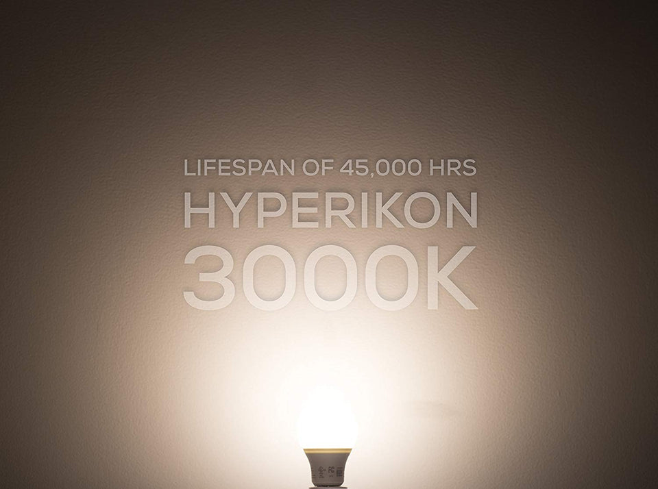 Hyperikon LED A19 Dimmable Bulb, 9.5-Watt (60-Watt Equivalent), 3000K (Soft White Glow), CRI90+, 800 Lumens, Medium Screw Base (E26), 340° Omnidirectional, UL-Listed