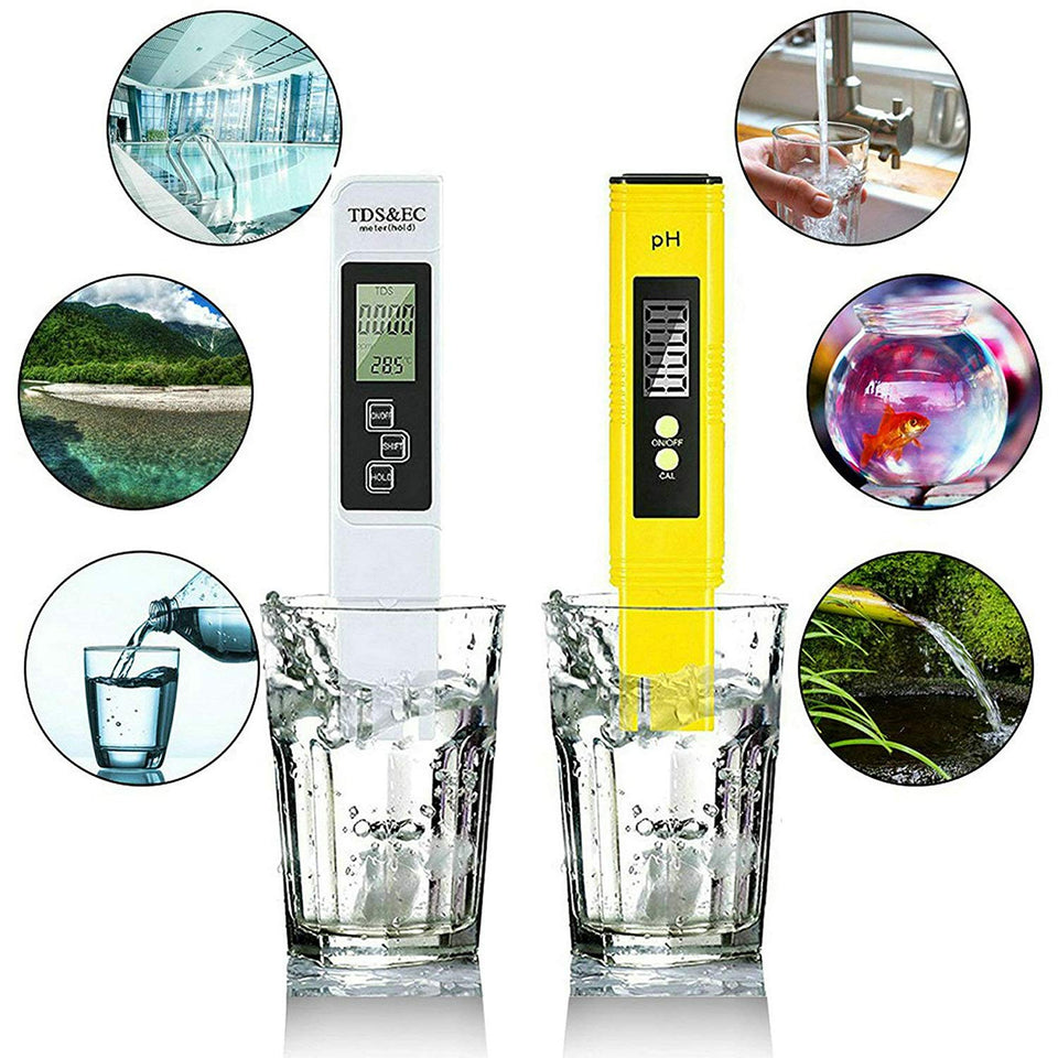 GuDoQi Medidor de pH digital, probador de calidad de agua 5 en 1 con luz de  fondo, medidor de PH/TDS/EC/salinidad/temperatura con ATC, probador de